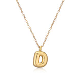 Copper Plated Gold 26 English Letters Pendant Necklace Niche Personality Clavicle Chain