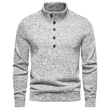 Men's Turtleneck Buttons Pullover Casual Loose