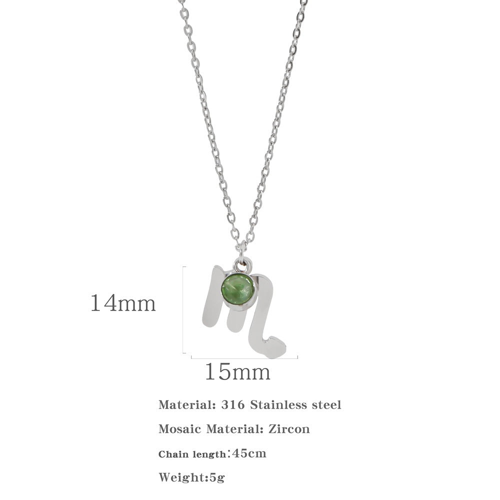 Necklace Stainless Steel Zircon Ornament: Adorn Yourself with Celestial Elegance