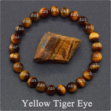 Natural Stone Elastic String Beaded Bracelet Jewelry - Tiger Eye Beaded Yoga Bracelets