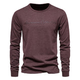 Men's Casual Exercise Round Neck Print Long Sleeves Bottoming Shirt