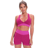 Women's Simple Bra Top High Waist Hip Lift Peach Yoga Shorts Suit