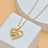 Mother's Day Mom Heart Shape With Diamond Letter Necklace For Women Fine Jewelry Women Accessories Fashion Jewelry