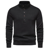 Men's Turtleneck Buttons Pullover Casual Loose