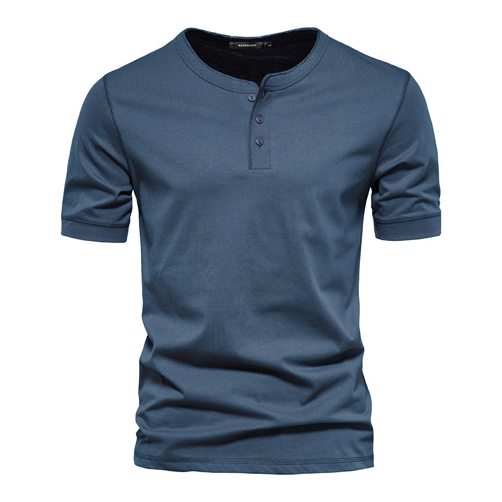 Men's Solid Color Slim Round Neck Short Sleeve T-shirt