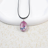 Glass Time Stone Butterfly Lace Flower Necklace