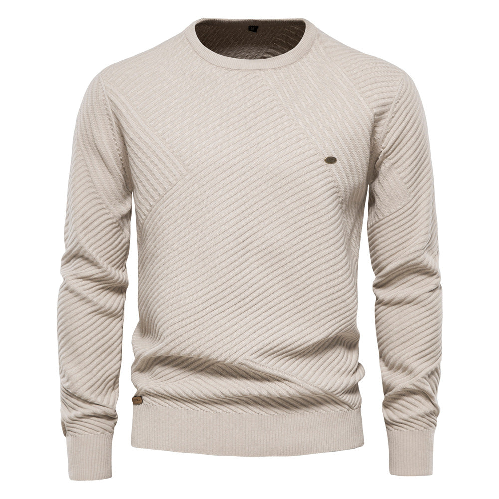 Men's Casual Round Neck Pullover Sweater