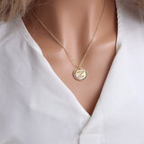 Gold English Letter Round Necklace: Add a Splash of Color to Your Style! - Minihomy