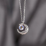 Dream Fall Star Moon Necklace Crescent Moon Diamond Inlaid Clavicle Chain