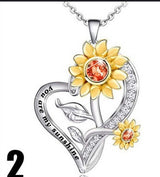 Sunflower Heart-shaped Small Pendant