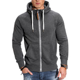 Men's Sports Fleece Cardigan Multicolor Hoodie