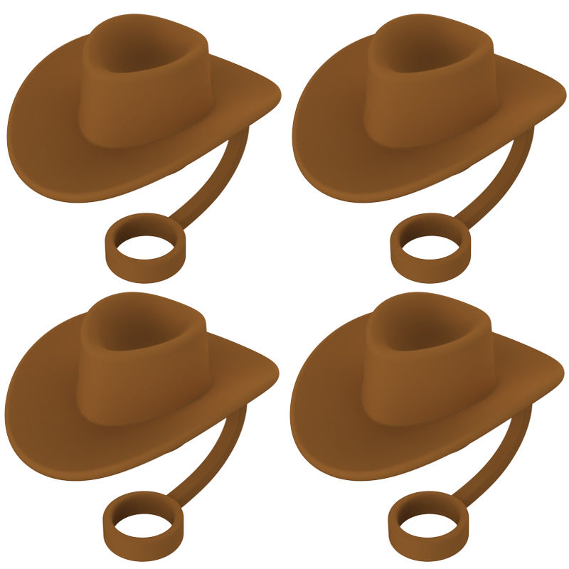 Style Straw Covers Cap - Novelty Cowboy Hat Shaped Toppers