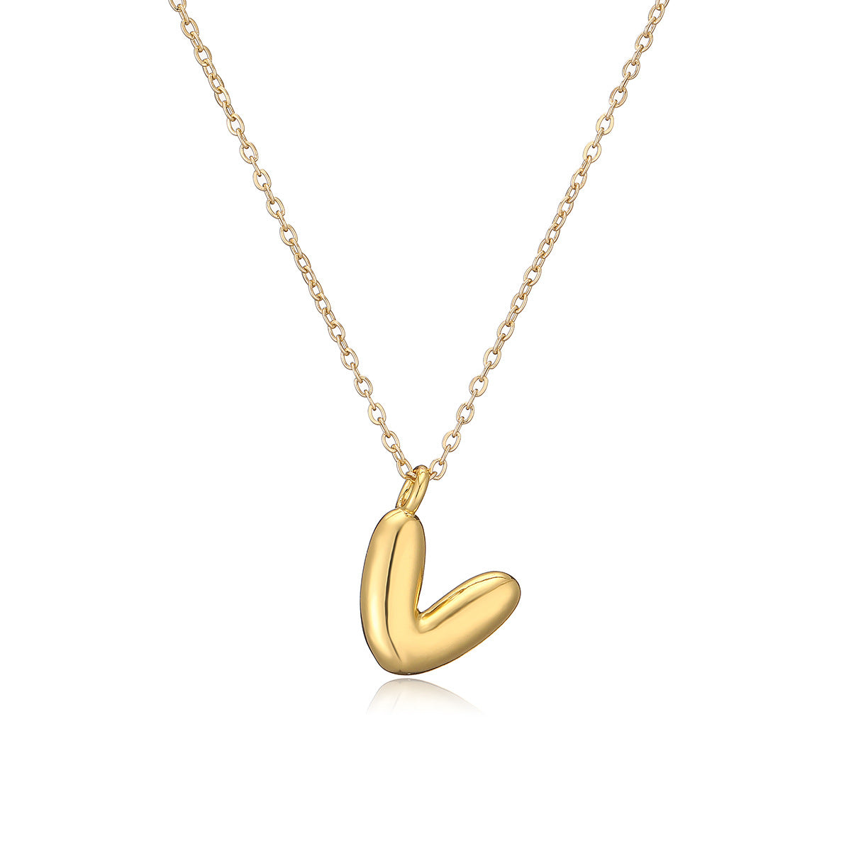 Copper Plated Gold 26 English Letters Pendant Necklace Niche Personality Clavicle Chain