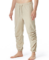 Men's Cotton And Linen Drawstring Elastic Waist Yoga Pants