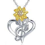 Sunflower Heart-shaped Small Pendant