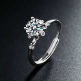 S925 Sterling Silver Moissanite 1 Karat Ring For Women