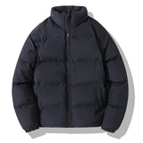 Solid Color Casual Cotton-padded Jacket - Men's Clothing