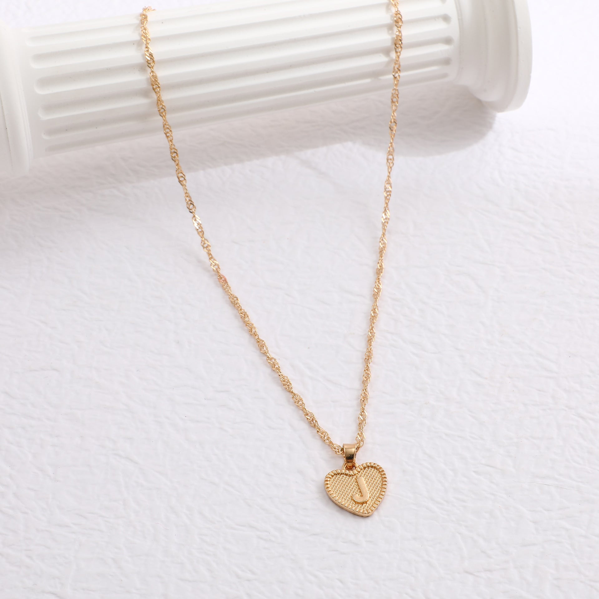 Creative Simple Women's Peach Heart Letter Necklace Love Pendant