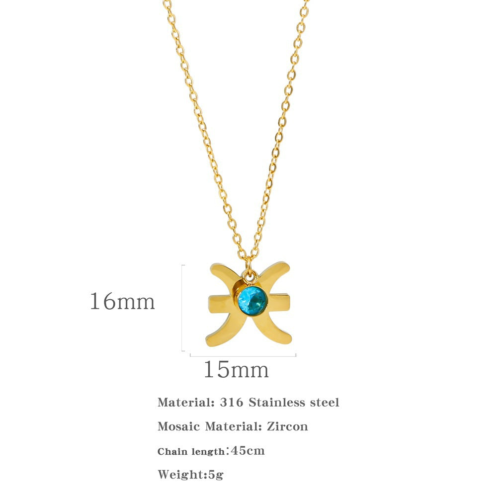 Necklace Stainless Steel Zircon Ornament: Adorn Yourself with Celestial Elegance