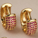 Real Gold Zircon Copper Plated Mini Earring for Women