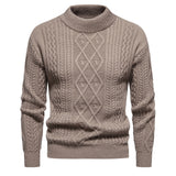 Men's Solid Color Round Neck Sweater Bottoming Shirt