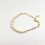 Women's Irregular Shaped Baroque Style Freshwater Pearl Bracelet