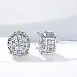 Four-claw Round Zircon Micro-inlaid Full Diamond Starry Earrings