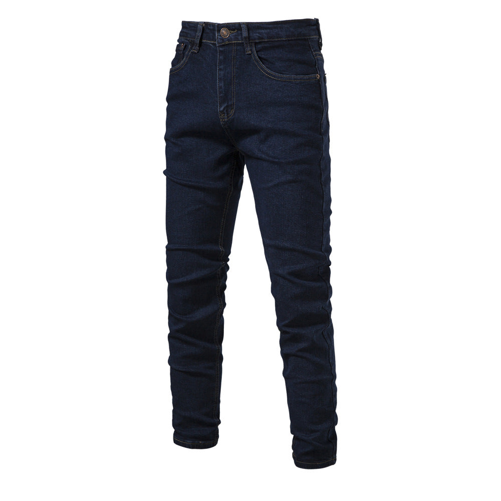 Men's Personalized Denim Washed Micro-elastic Straight-leg Trousers - Minihomy