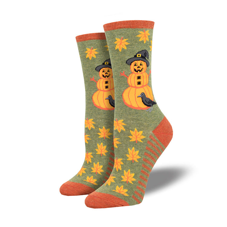 Halloween Creative Funny Pumpkin Jacquard Trendy Socks