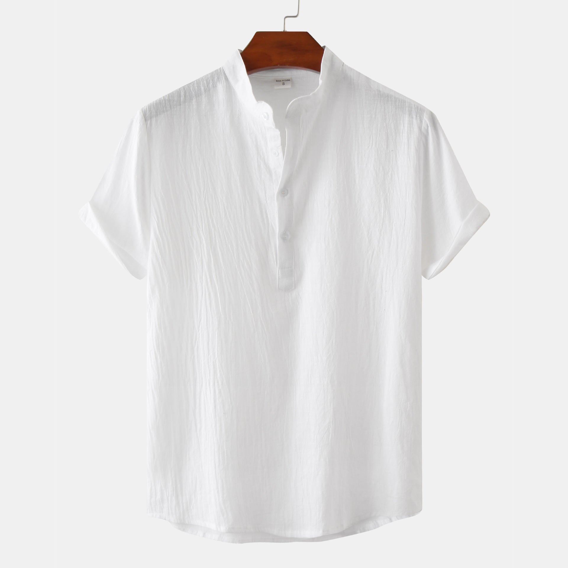 Casual Solid Color Shirt Short Sleeve Shirt Beach T-Shirt Men Tops Summer