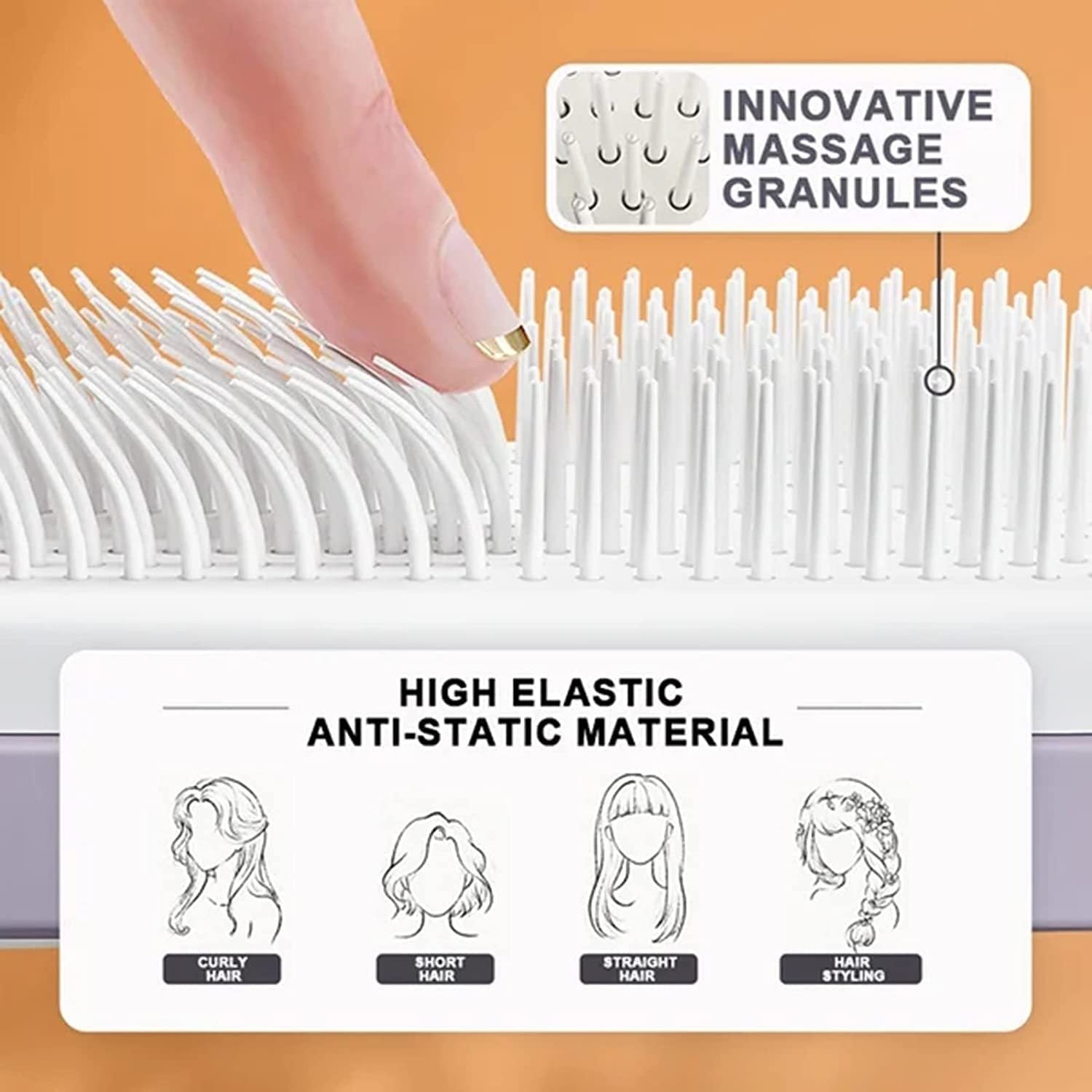 4 In 1 Self Cleaning Hair Brush New Self-Cleaning Anti-Static Massage Comb Scalable Rotate Lifting Self Cleaning Hairbrush - Minihomy