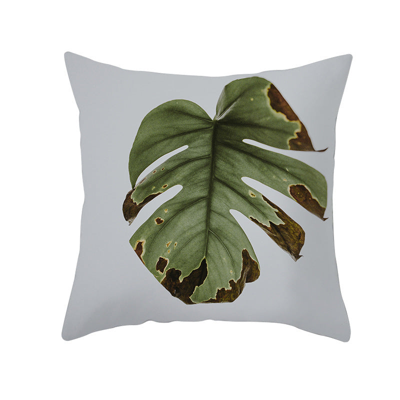 Peach Skin Fleece Pillowcase - Tropical Plant Home Decor