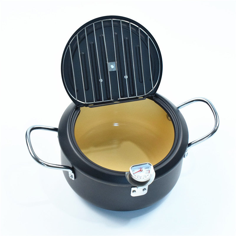 Stainless Steel Telescopic Folding Basket - Frying Basket with Thermometer