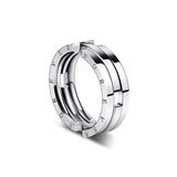 Unisex Stainless Steel Deformation Kissing Fish Ring For Men Women