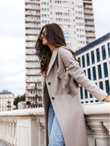 Solid Color Long-sleeved Suit Collar Woolen Coat Jacket