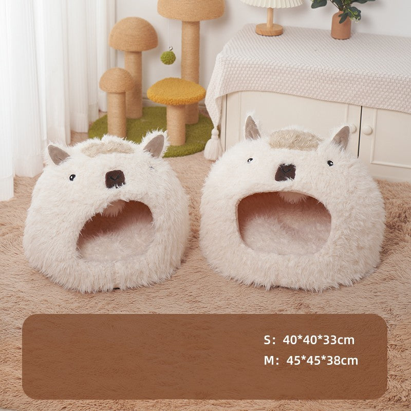 Cat Kennel Dog Kennel Pet Cushion Bed Cat Winter Warm Supplies - Minihomy