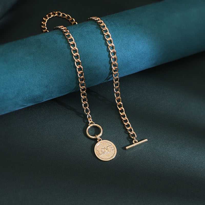 High-grade Retro U-shaped Double-layer Metal Chain Tag Necklace