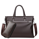 Large Capacity Business Handbag Men's Soft Leather Briefcase