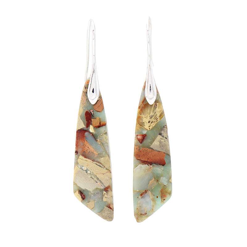 Bohemian Emperor Stone Geometric Pendant Earrings - Minihomy