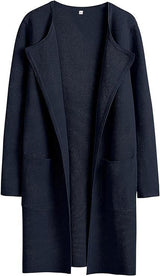 Woolen Coat With Pockets Autumn And Winter Temperament  Slim Fit Mid Length Jacket