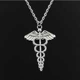 Rotating Dragonfly Snake Stick Angel Wings Necklace