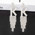 925 Silver Needle Ornaments Rhinestone Letter B Earrings Banquet Tassel Ear - Minihomy