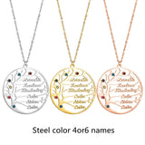 Personalized Stainless Steel Golden Tree of Life Custom Name Necklace - Minihomy