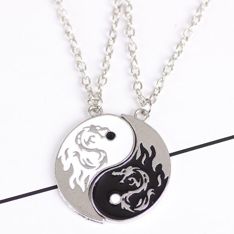 Double Dragon Totem Brothers Necklace Personality - Minihomy