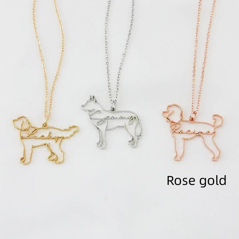 Personalized Cat Necklace - Stainless Steel Pet Shape Name Pendant for Women