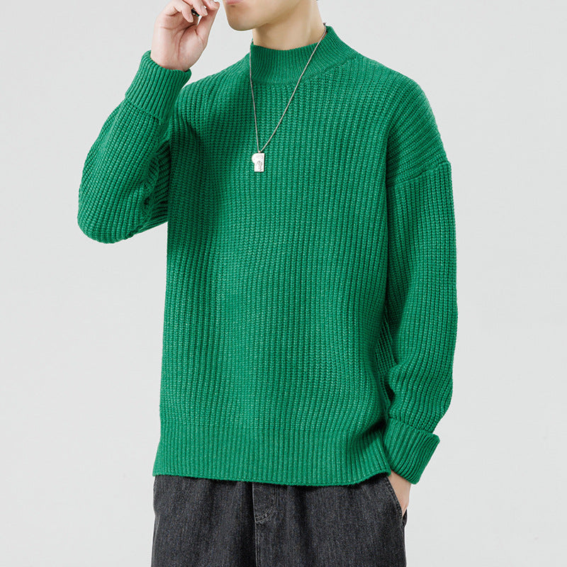 Half High-Necked Sweater for Men's Casual Knitwear Outerwear - Minihomy