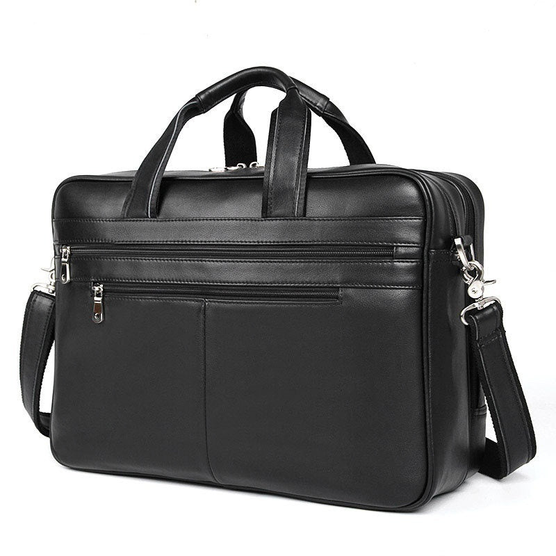 Men's Napa Leather Briefcase - Real Leather Handbag with Comfortable Texture - Minihomy