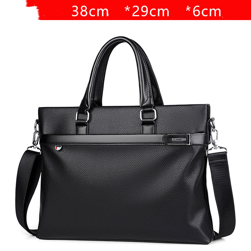 Large Capacity Business Handbag Men's Soft Leather Briefcase