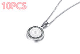 Stainless Steel Rhinestone English Scripture Prayer Pendant Necklace