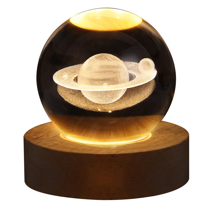 Moon & Planets Crystal Ball Night Light Projector - Creative Gift - Minihomy